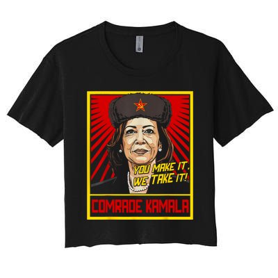 Comrade Kamala Funny Anti Harris Women's Crop Top Tee