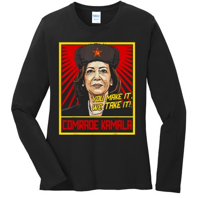 Comrade Kamala Funny Anti Harris Ladies Long Sleeve Shirt