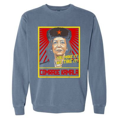 Comrade Kamala Funny Anti Harris Garment-Dyed Sweatshirt