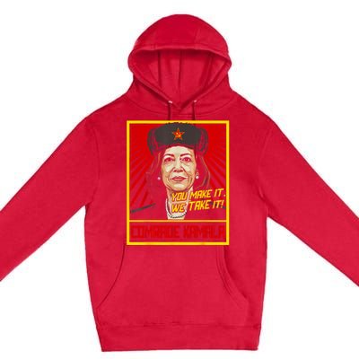 Comrade Kamala Funny Anti Harris Premium Pullover Hoodie