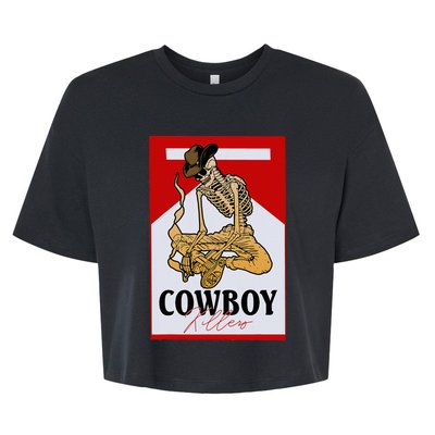 Cowboy Killers Funny Western Cowgirl Skeleton Bella+Canvas Jersey Crop Tee