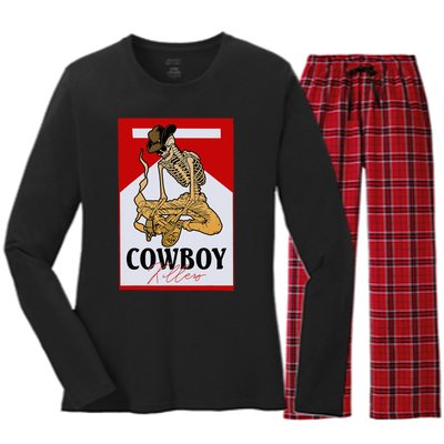 Cowboy Killers Funny Western Cowgirl Skeleton Women's Long Sleeve Flannel Pajama Set 