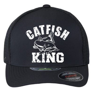 Catfish King Funny Fishing Fisherman Catfishing Fish Flexfit Unipanel Trucker Cap