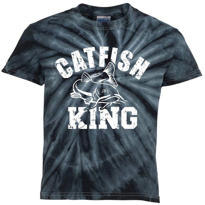 Catfish King Funny Fishing Fisherman Catfishing Fish Kids Tie-Dye T-Shirt