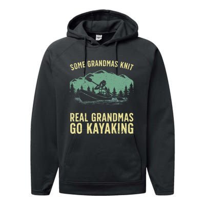 Cool Kayaking For Grandma Mom Kayaker Boating Kayak Boating Performance Fleece Hoodie