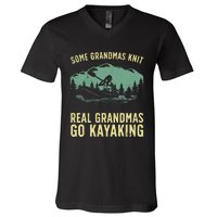 Cool Kayaking For Grandma Mom Kayaker Boating Kayak Boating V-Neck T-Shirt