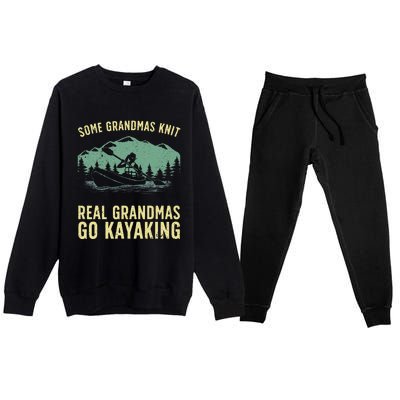 Cool Kayaking For Grandma Mom Kayaker Boating Kayak Boating Premium Crewneck Sweatsuit Set