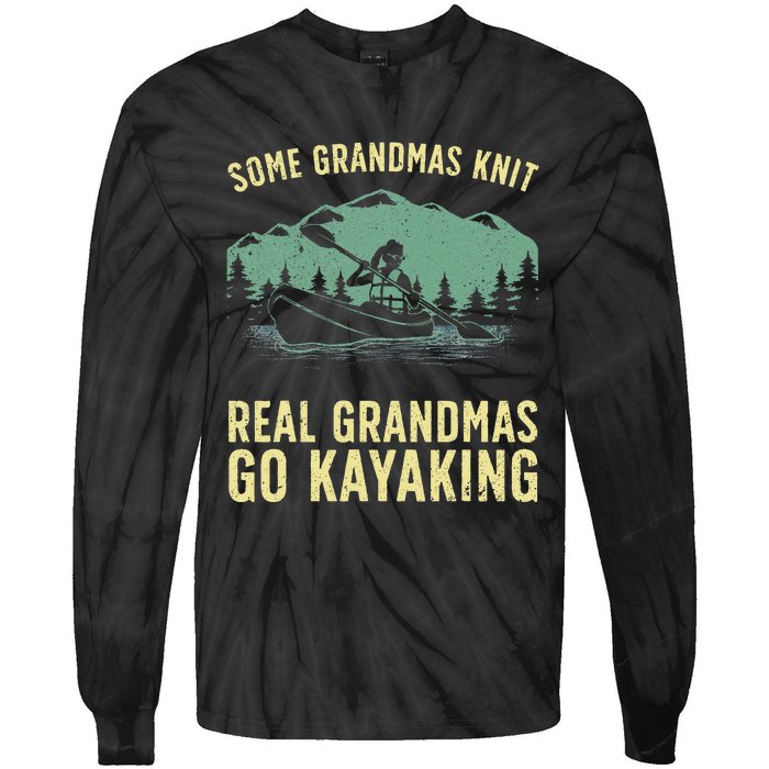 Cool Kayaking For Grandma Mom Kayaker Boating Kayak Boating Tie-Dye Long Sleeve Shirt