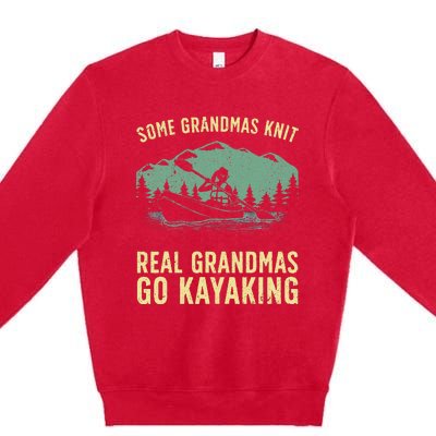 Cool Kayaking For Grandma Mom Kayaker Boating Kayak Boating Premium Crewneck Sweatshirt