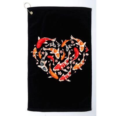 Cool Koi Fish For Men Women Japan Fishing Japanese Koi Lover Platinum Collection Golf Towel