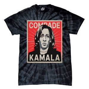 Comrade Kamala Funny Political Wearing Pearls Tie-Dye T-Shirt