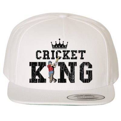 Cricket King Funny Cricket Player Kookaburra Wool Snapback Cap