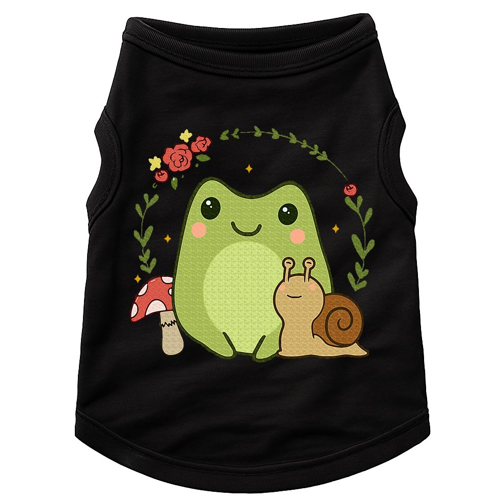 Cute Kawaii Frog Snail Mushroom Cottagecore Aesthetic Doggie Tank