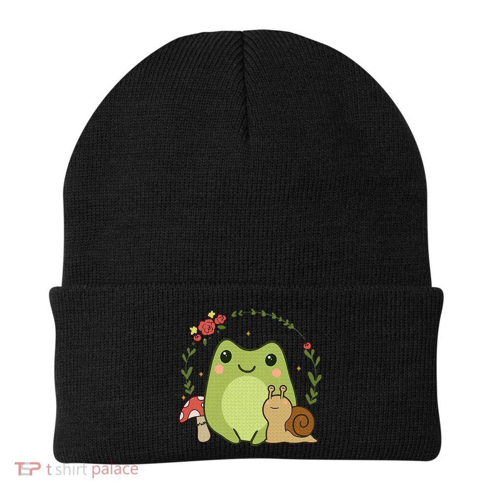 Cute Kawaii Frog Snail Mushroom Cottagecore Aesthetic Beanie
