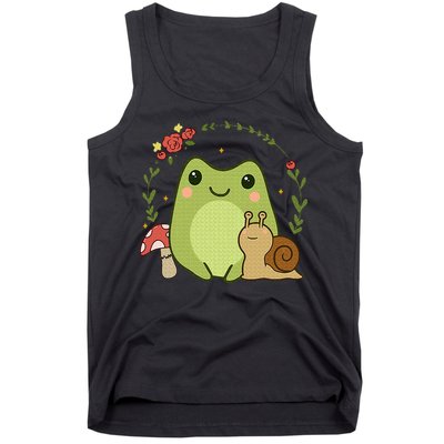 Cute Kawaii Frog Snail Mushroom Cottagecore Aesthetic Tank Top