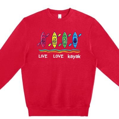 Cool Kayaks For Outdoor Funny Kayaking Boating Premium Crewneck Sweatshirt