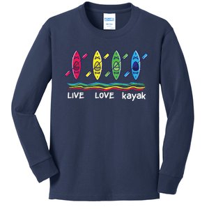 Cool Kayaks For Outdoor Funny Kayaking Boating Kids Long Sleeve Shirt