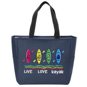 Cool Kayaks For Outdoor Funny Kayaking Boating Zip Tote Bag