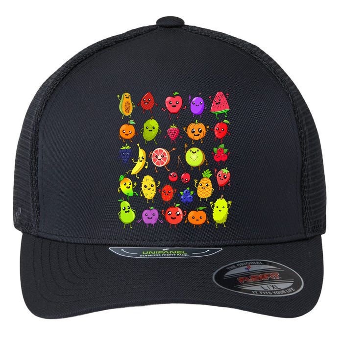 Cartoon Kawaii Fruits Flexfit Unipanel Trucker Cap