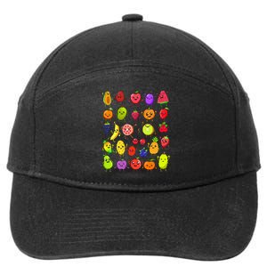 Cartoon Kawaii Fruits 7-Panel Snapback Hat