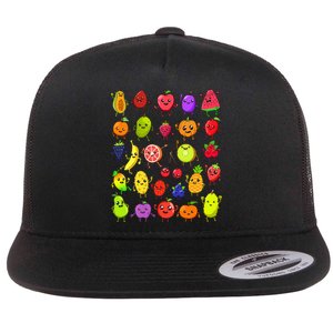 Cartoon Kawaii Fruits Flat Bill Trucker Hat