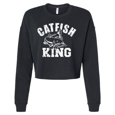 Catfish King Fishing Cropped Pullover Crew
