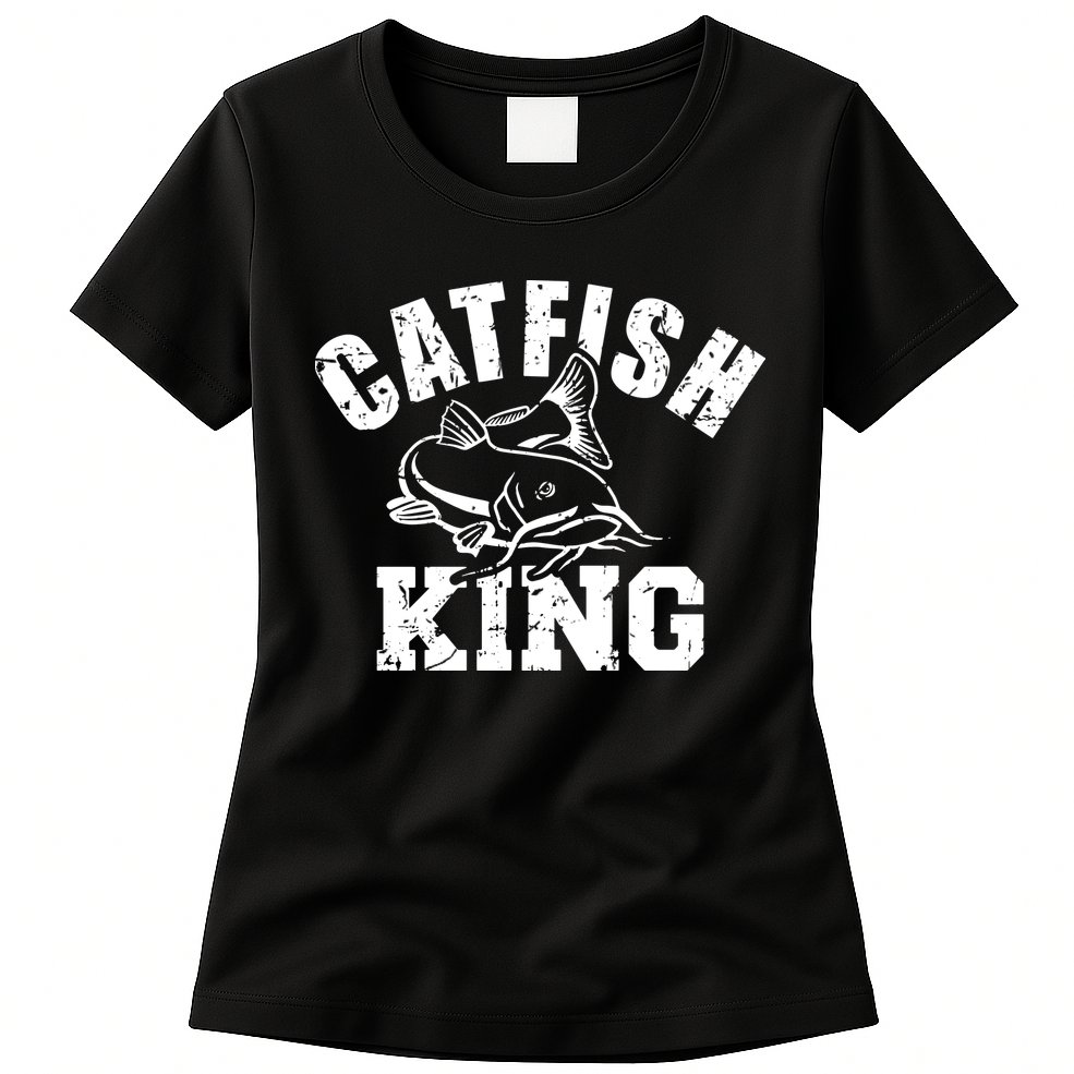 Catfish King Fishing Womens T-Shirt