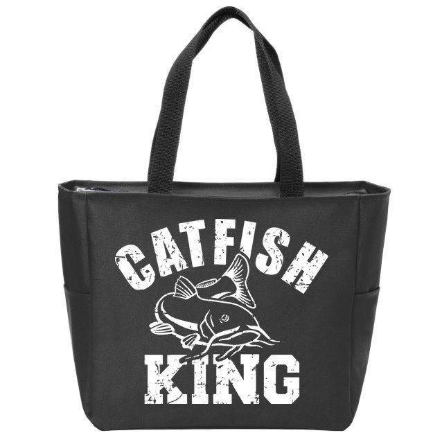 Catfish King Fishing Zip Tote Bag