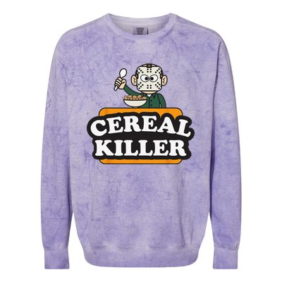 Cereal Killer Food Pun Humor Costume Funny Halloween Gifts Colorblast Crewneck Sweatshirt