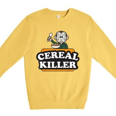 Cereal Killer Food Pun Humor Costume Funny Halloween Gifts Premium Crewneck Sweatshirt