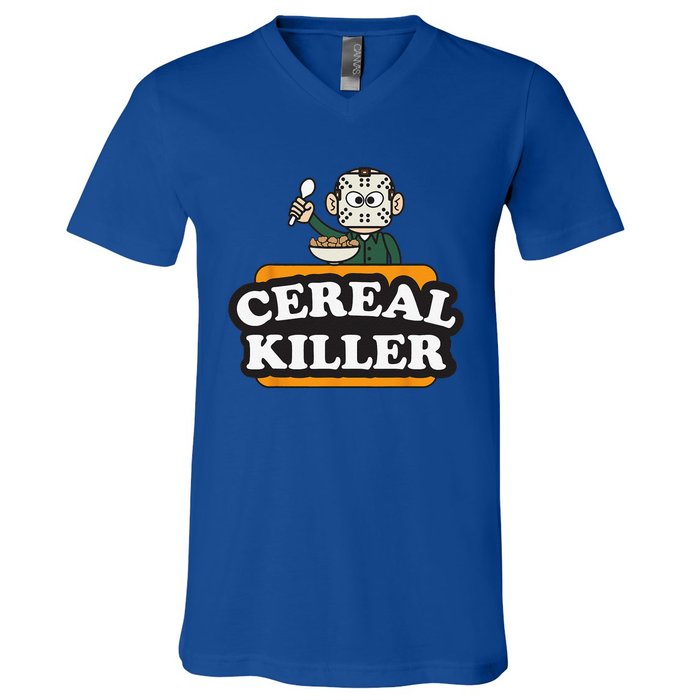 Cereal Killer Food Pun Humor Costume Funny Halloween Gifts V-Neck T-Shirt