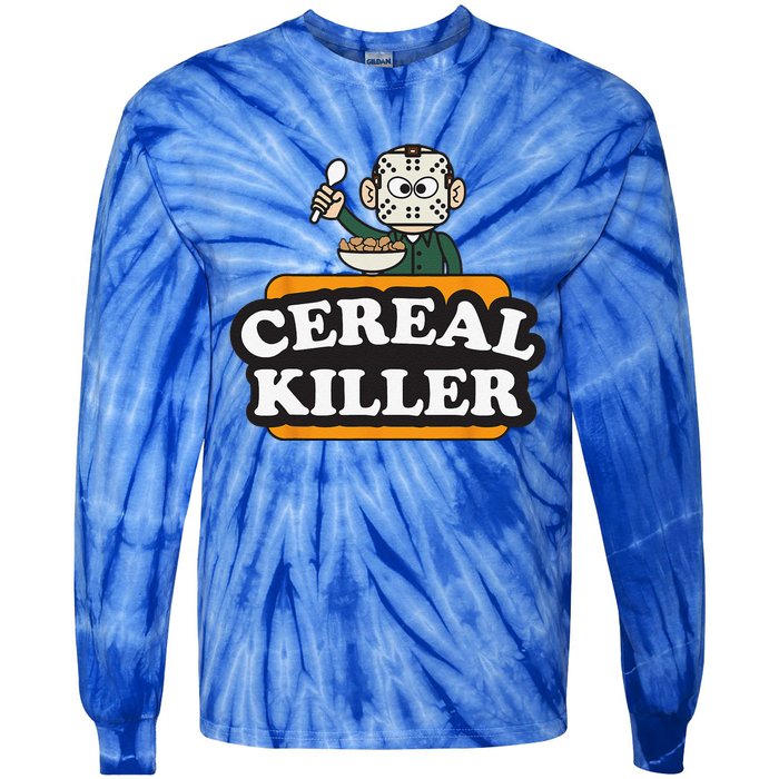 Cereal Killer Food Pun Humor Costume Funny Halloween Gifts Tie-Dye Long Sleeve Shirt