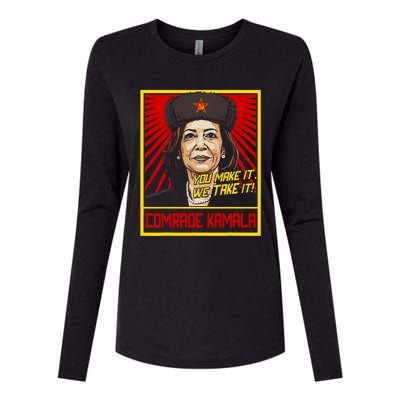 Comrade Kamala Funny Anti Harris Womens Cotton Relaxed Long Sleeve T-Shirt