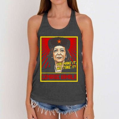 Comrade Kamala Funny Anti Harris Women's Knotted Racerback Tank