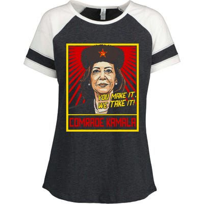 Comrade Kamala Funny Anti Harris Enza Ladies Jersey Colorblock Tee