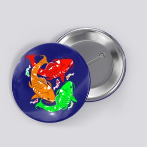 Colorful Koi Fish Family Fish Funny Gift Button