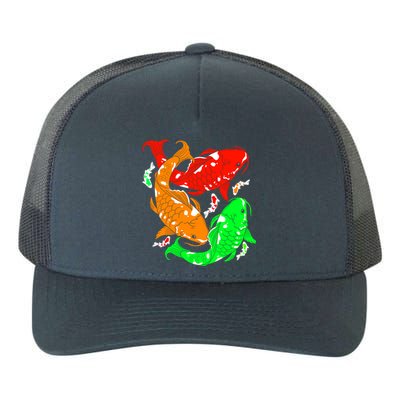 Colorful Koi Fish Family Fish Funny Gift Yupoong Adult 5-Panel Trucker Hat