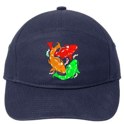 Colorful Koi Fish Family Fish Funny Gift 7-Panel Snapback Hat