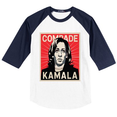 Comrade Kamala Funny Political Wearing Pearls Baseball Sleeve Shirt