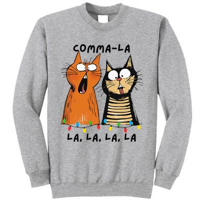 Commalalala Kamala Funny Cats Christmas Election 2024 Tall Sweatshirt