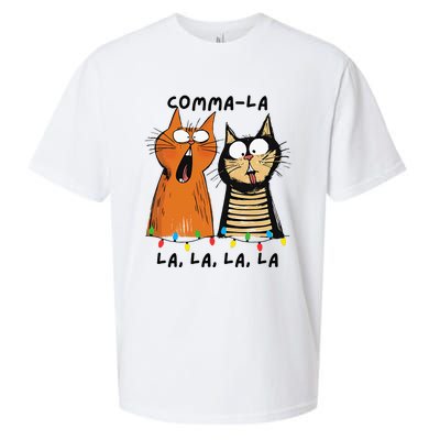 Commalalala Kamala Funny Cats Christmas Election 2024 Sueded Cloud Jersey T-Shirt