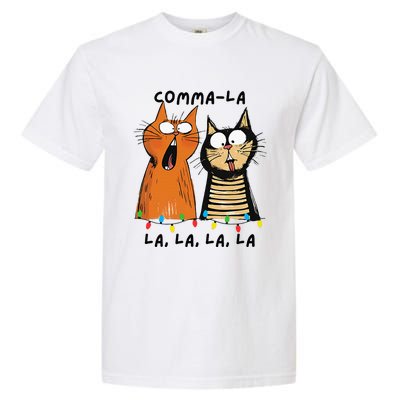 Commalalala Kamala Funny Cats Christmas Election 2024 Garment-Dyed Heavyweight T-Shirt