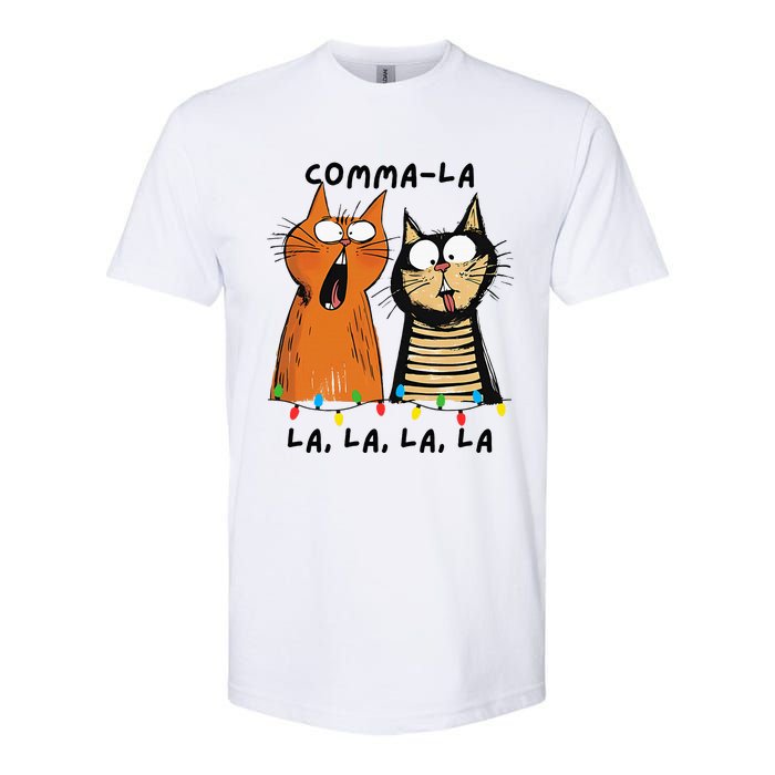 Commalalala Kamala Funny Cats Christmas Election 2024 Softstyle CVC T-Shirt