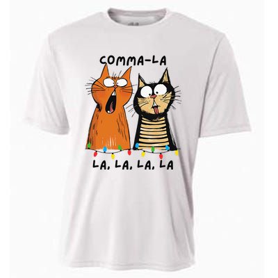 Commalalala Kamala Funny Cats Christmas Election 2024 Cooling Performance Crew T-Shirt