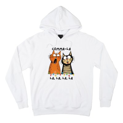 Commalalala Kamala Funny Cats Christmas Election 2024 Hoodie