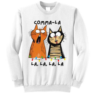 Commalalala Kamala Funny Cats Christmas Election 2024 Sweatshirt