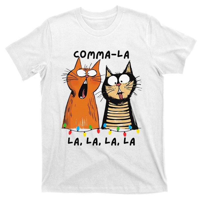 Commalalala Kamala Funny Cats Christmas Election 2024 T-Shirt