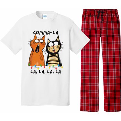 Commalalala Kamala Funny Cats Christmas Election 2024 Pajama Set