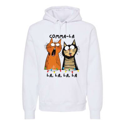 Commalalala Kamala Funny Cats Christmas Election 2024 Premium Hoodie