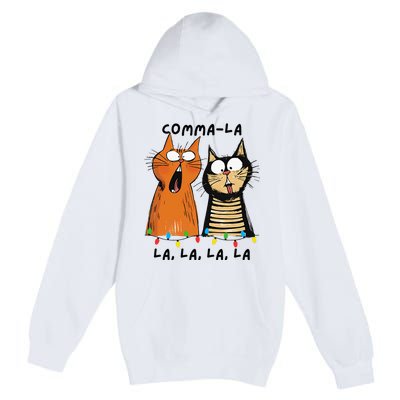 Commalalala Kamala Funny Cats Christmas Election 2024 Premium Pullover Hoodie